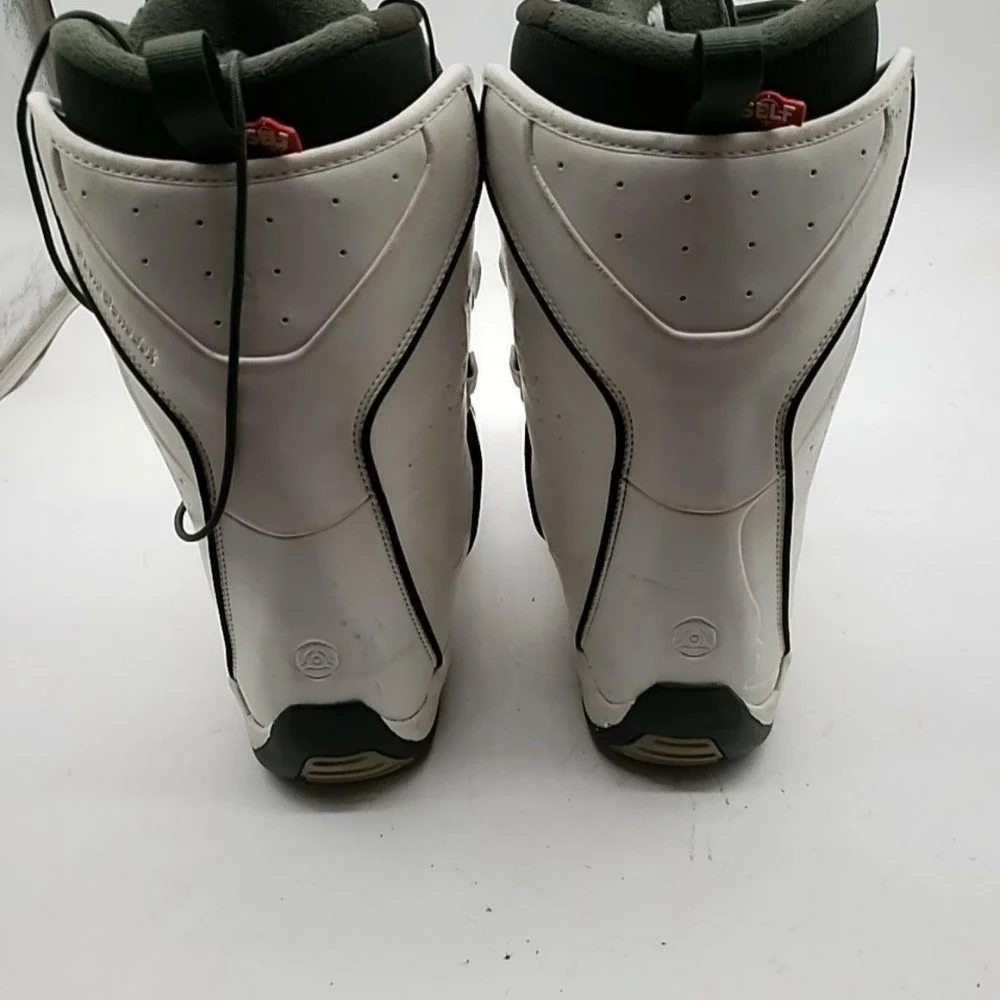 Burton Snowboard Boots Mens 9 White Black Lace Up Rubber Sole Traction Outsole